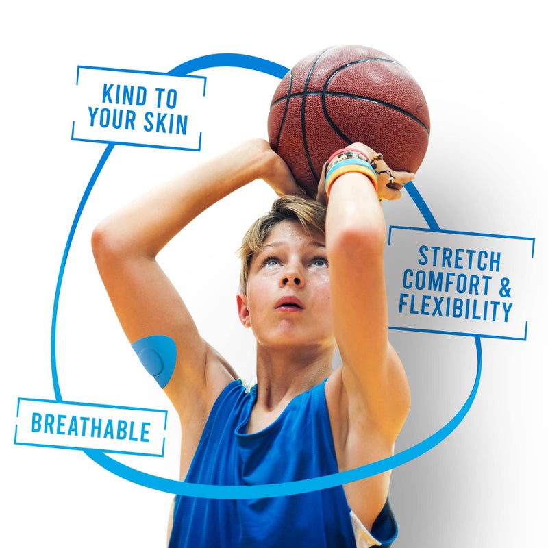 Not Just A Patch Freestyle Libre 2 Sensor Covers (20 Pack) Lingo CGM Patches for Freestyle Libre 2 - Water Resistant & Durable for 10-14 Days - Blue - Image 3